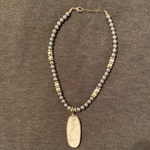 Marble pendant chain necklace